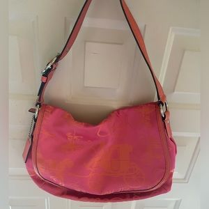 Coach magenta and orange shoulder bag